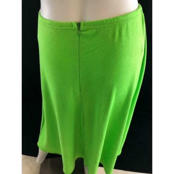 ZYA Women's Skirt Color Green Fluo Midi A-Line 10 - Picture 10 of 11